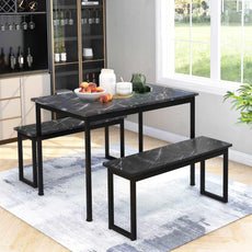 3-Piece Dining Table and Bench Set - Puritific