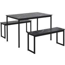 3-Piece Dining Table and Bench Set - Puritific