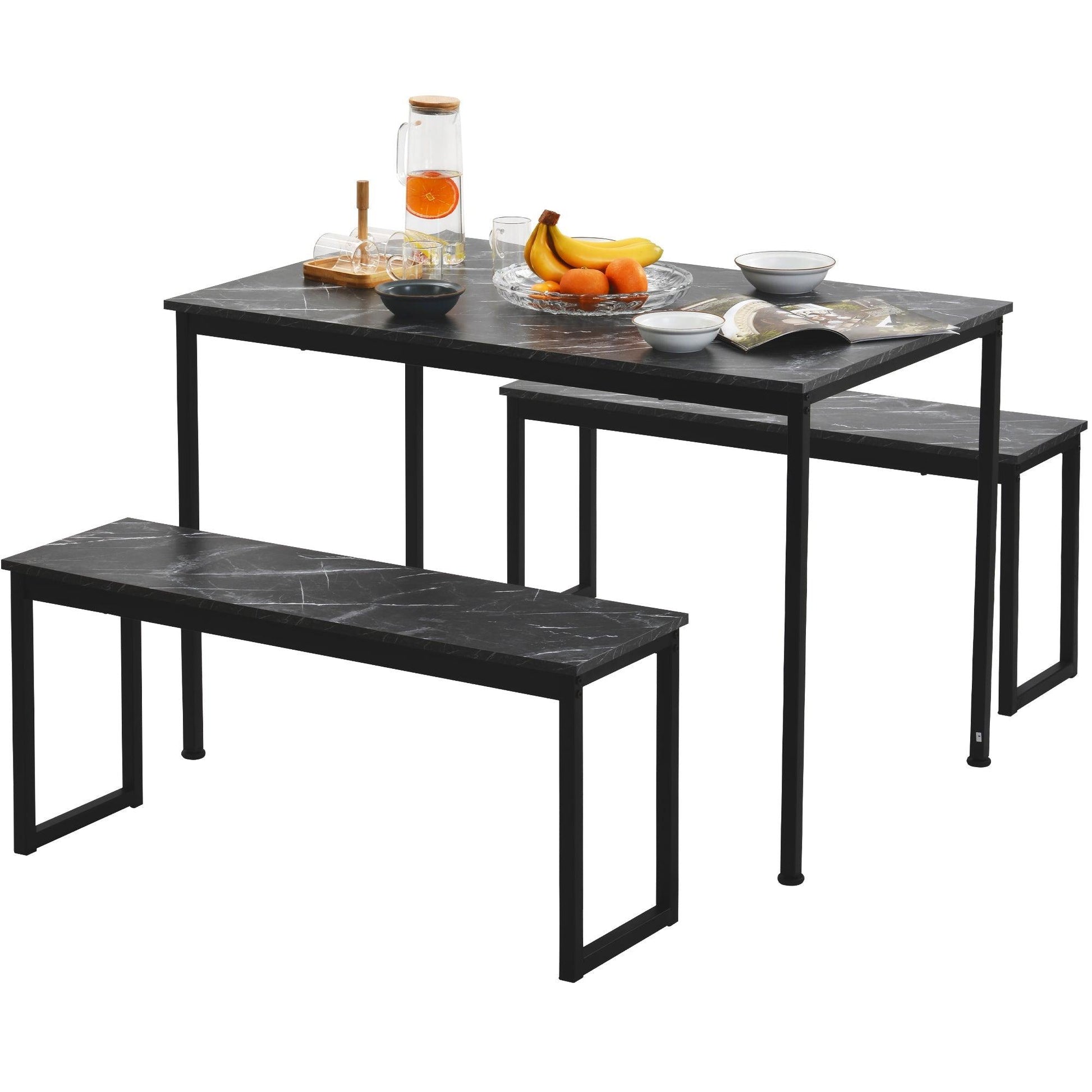 3-Piece Dining Table and Bench Set - Puritific