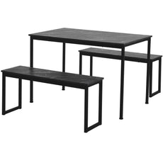 3-Piece Dining Table and Bench Set - Puritific