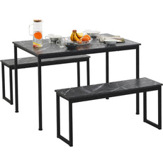 3-Piece Dining Table and Bench Set - Puritific