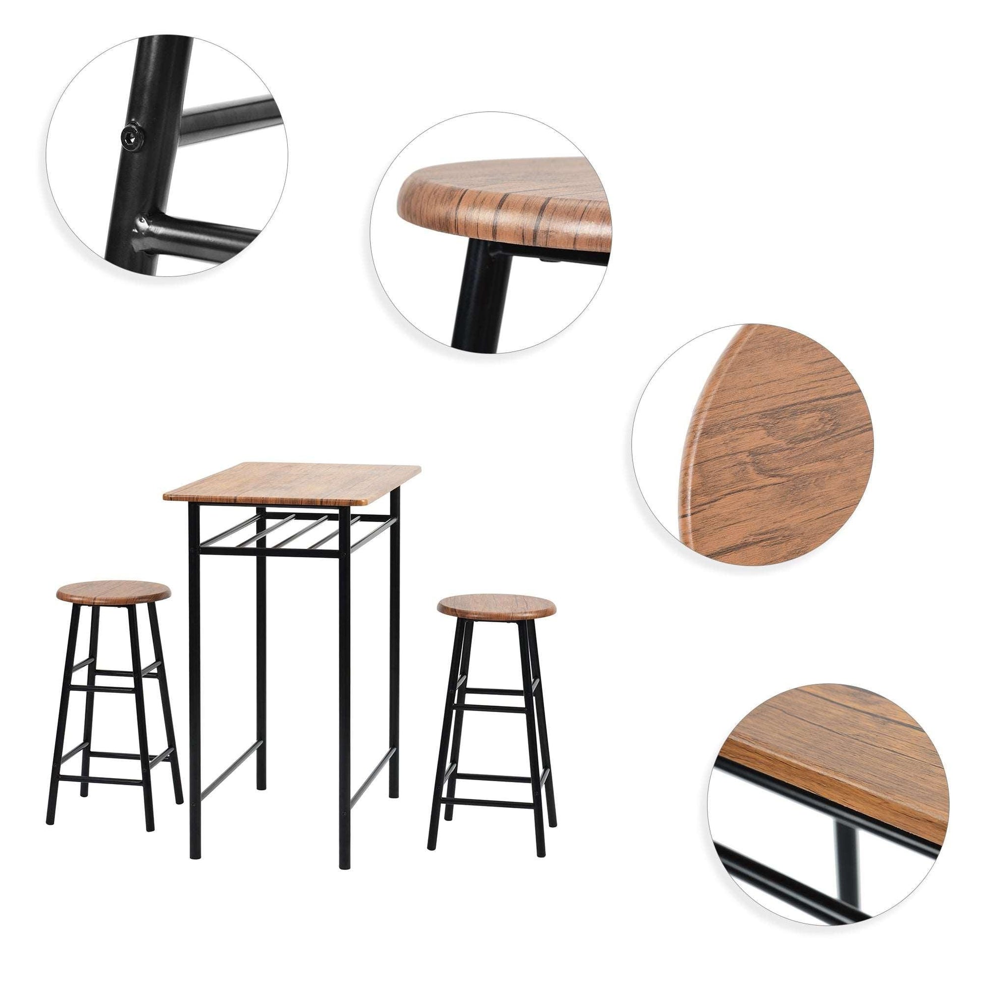 3 Pieces Bar Table Set - Puritific