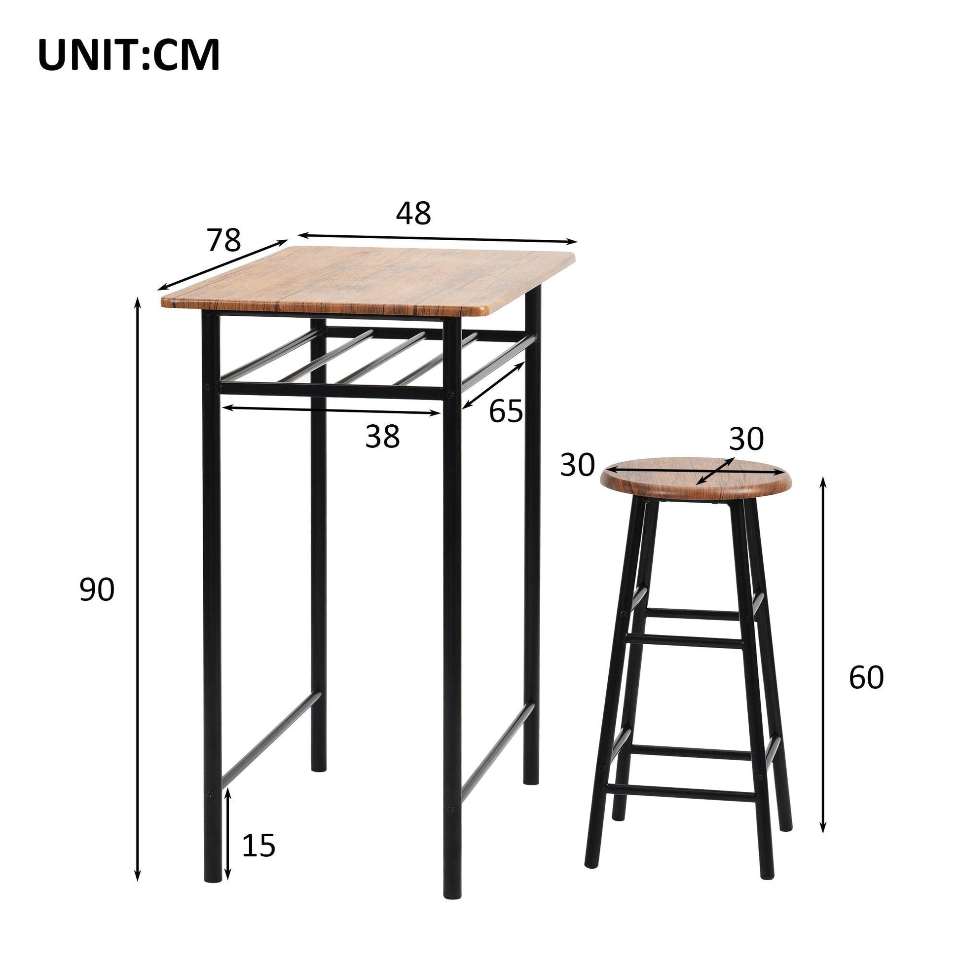 3 Pieces Bar Table Set - Puritific