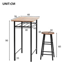 3 Pieces Bar Table Set - Puritific