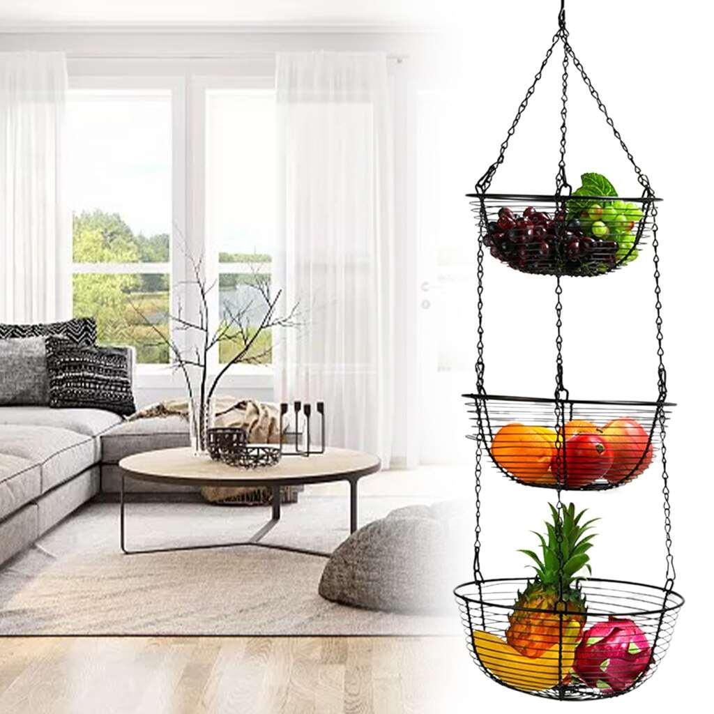 3-Tiers Hanging Fruit Basket - Puritific