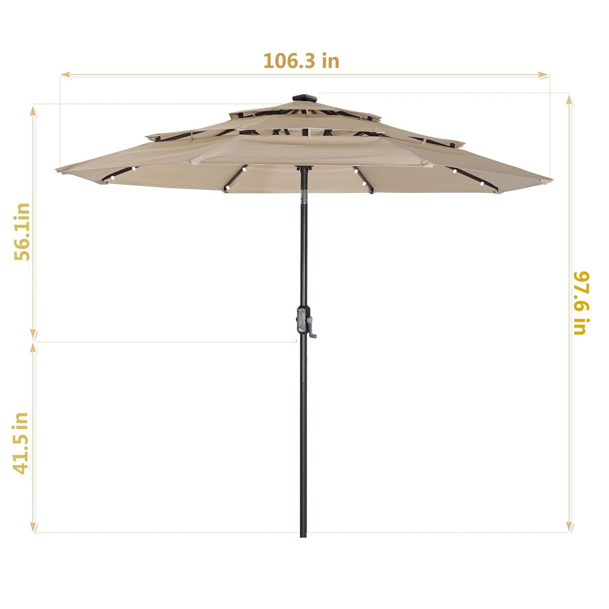 3 Tiers Outdoor Umbrella With 32 LED Lights - Puritific