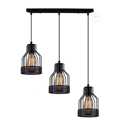 3 way Ceiling pendant Light Cage Rectangle Light Fitting~4800-0