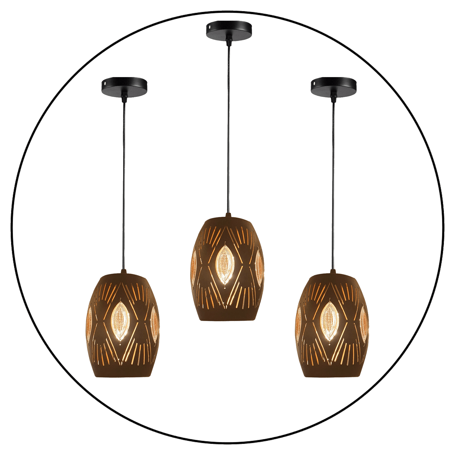 3 x Ceiling Pendant Light Fitting Pendant Chandelier Hanging Light~3402-0