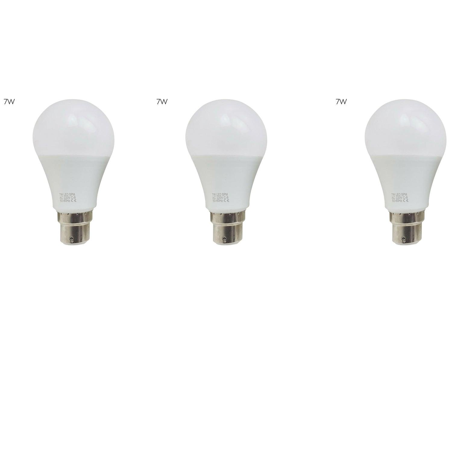 3 X Energy Saving LED Light Cool White Bulbs B22 Bayonet Screw Lamp 3W-25W GLS~1443-9