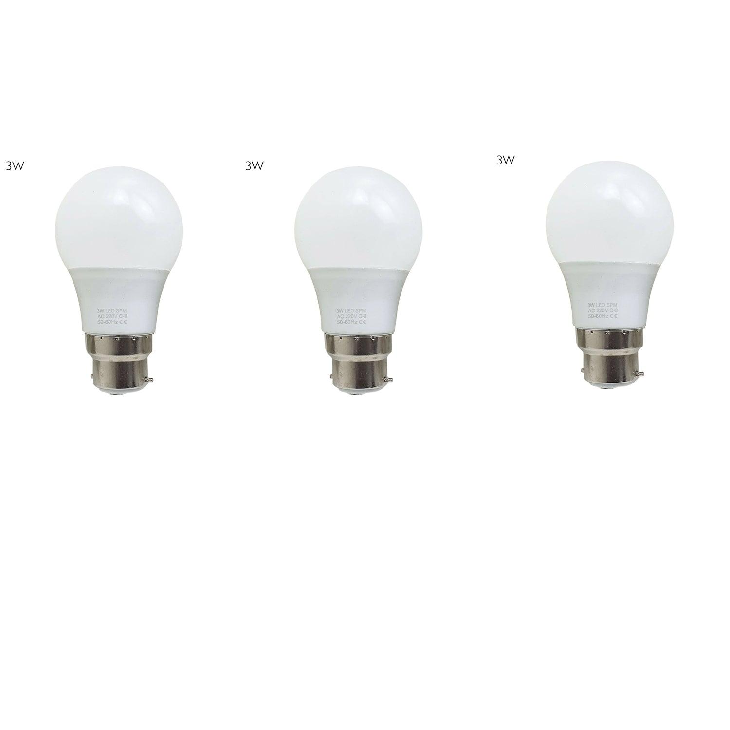 3 X Energy Saving LED Light Cool White Bulbs B22 Bayonet Screw Lamp 3W-25W GLS~1443-1