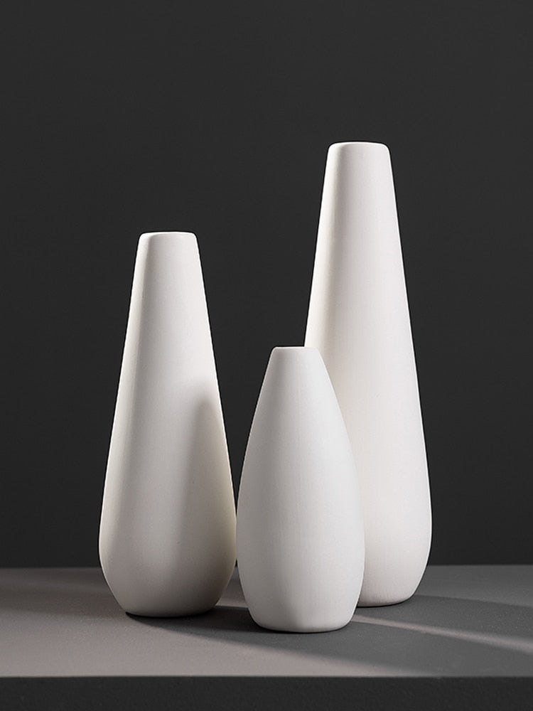 White Porcelain Flower Vases - Puritific