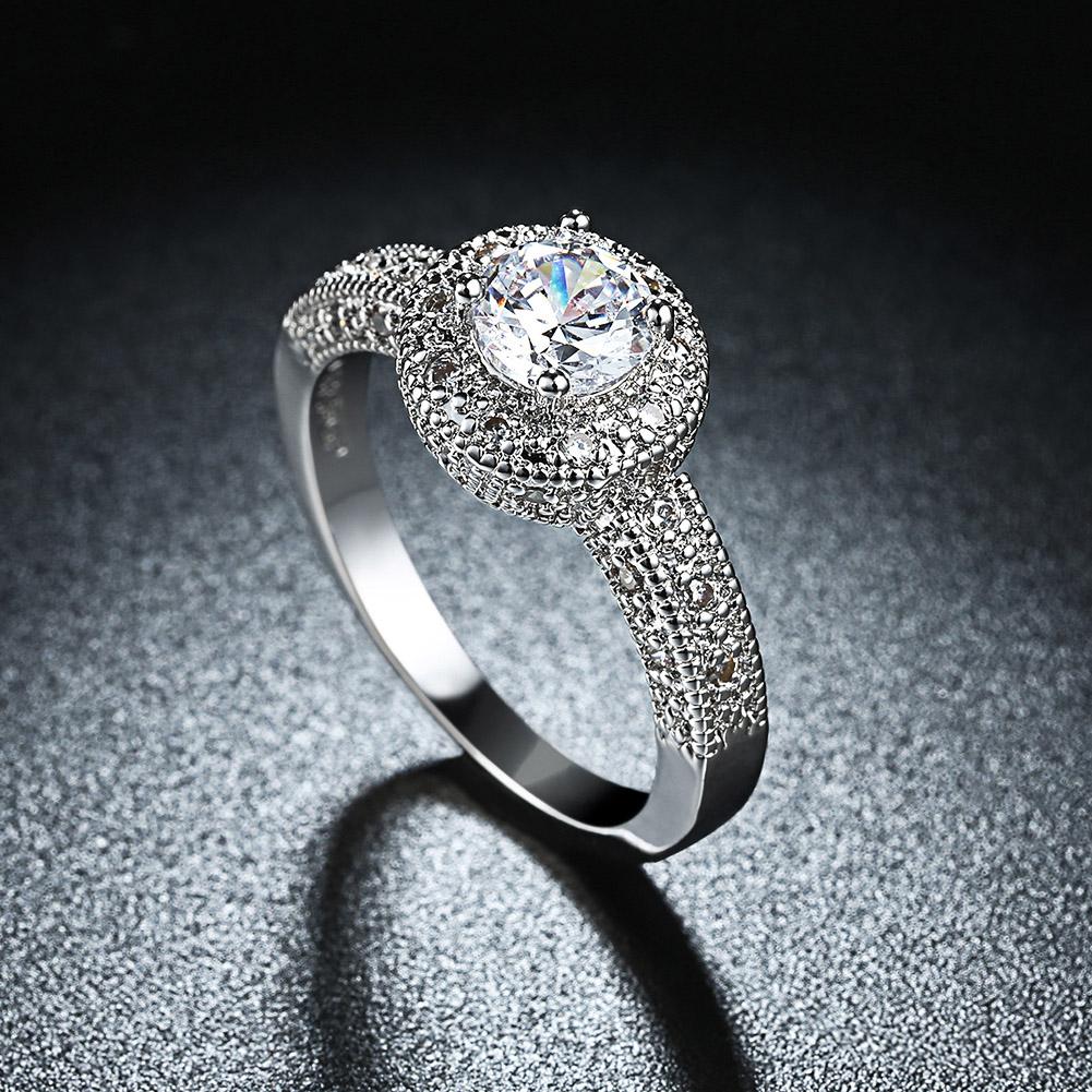 1.90 CTTW Single Crystal Multi-Pav'e Engagement Ring Set in 18K White Gold - Puritific