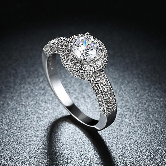 1.90 CTTW Single Crystal Multi-Pav'e Engagement Ring Set in 18K White Gold - Puritific