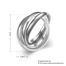 18k White Gold Bands Stainless Steel Rolling Ring - Puritific