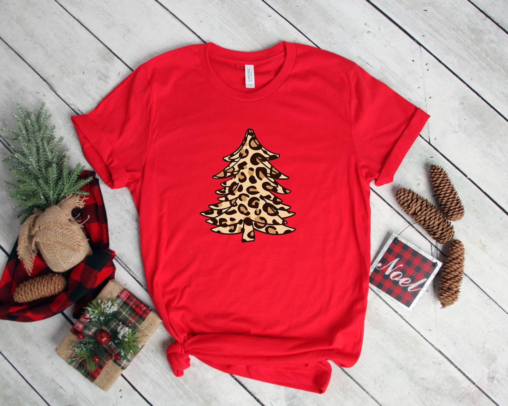 Leopard Christmas Tree Shirt, Christmas Shirts - Puritific