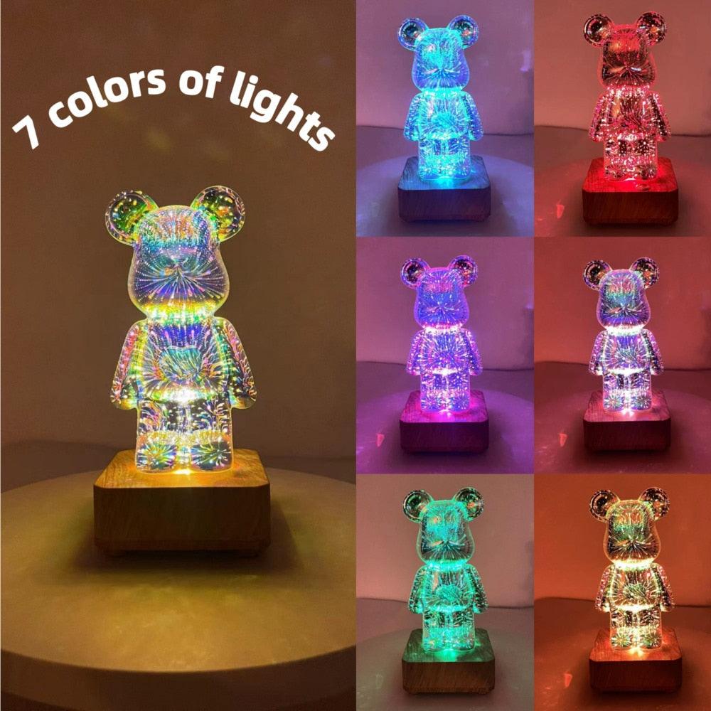 3D Bear Firework Light Lamp - Puritific