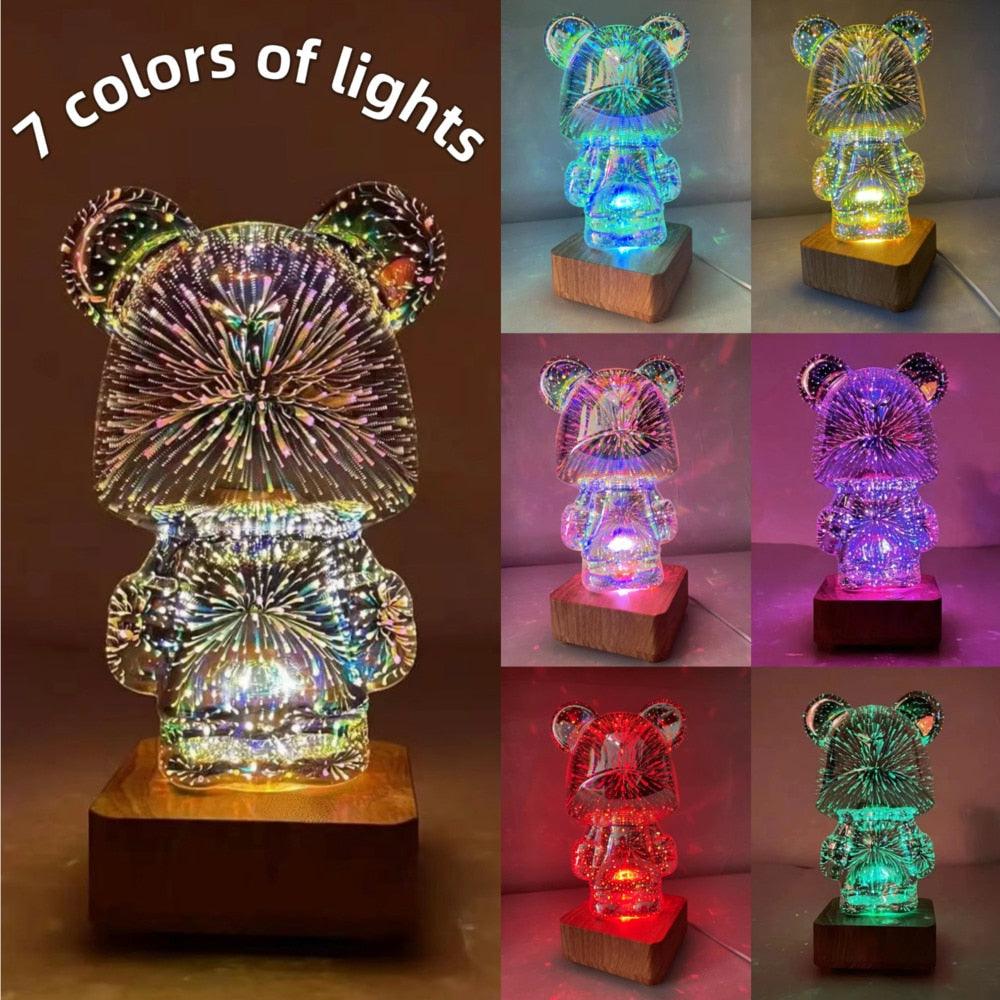 3D Bear Firework Light Lamp - Puritific