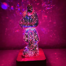 3D Glass Fireworks Little Bear Night Light - Puritific