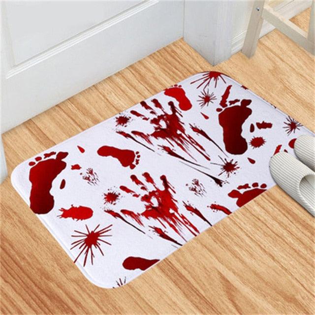 Halloween Blood Footprint Door Mat - Puritific