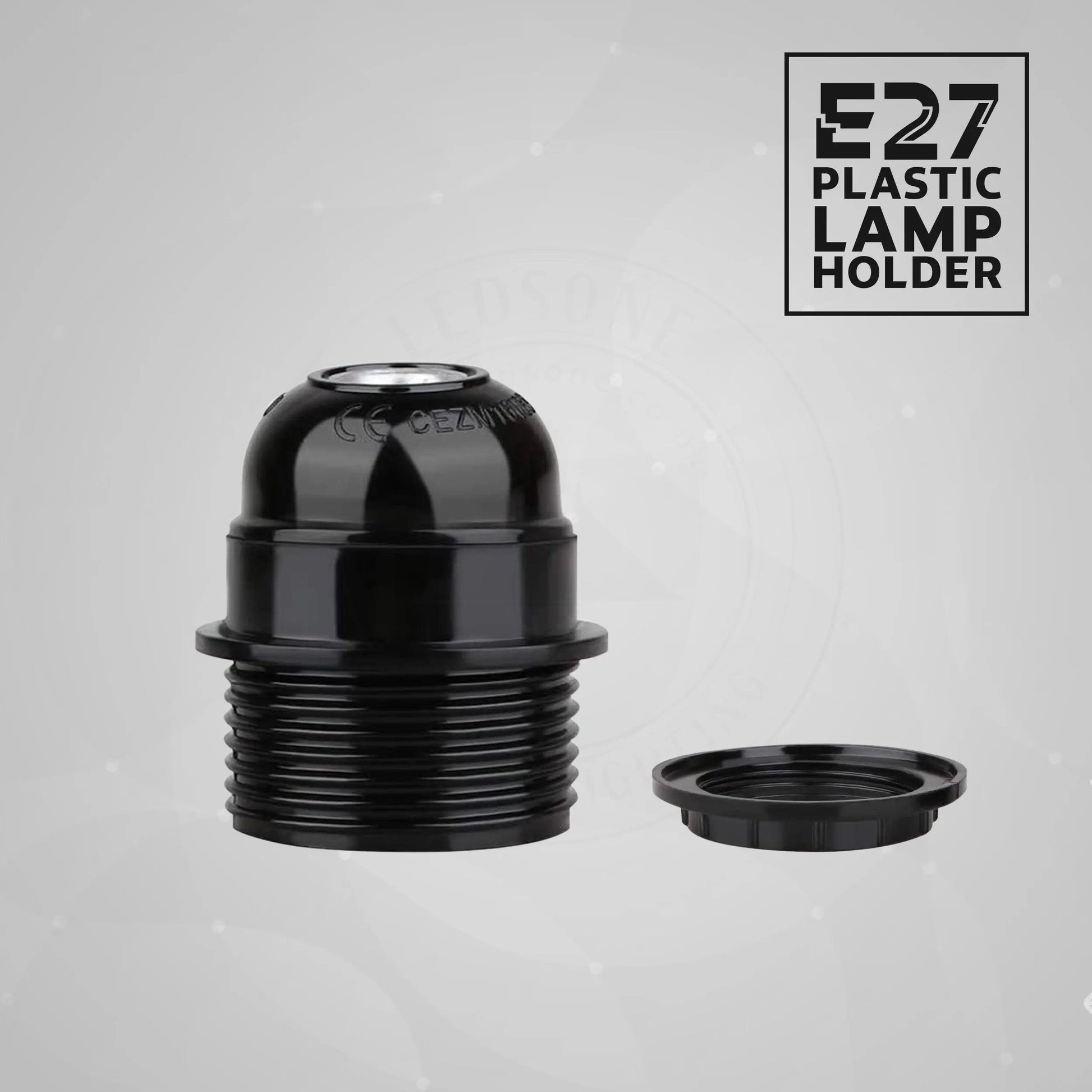 3Pack E27 Light Bulb Pendant Socket Holder,Screw Black Plastic Lamp holder~4392-4