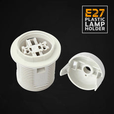 3Pack E27 Light Bulb Pendant Socket Holder,Screw White Plastic Lamp holder~4367-2