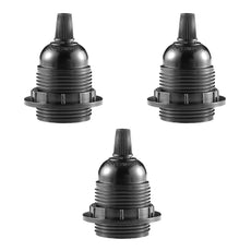 3Pack E27 Light Bulb,Pendant  Socket Holder Screw Black Plastic Lamp holder~4376-0