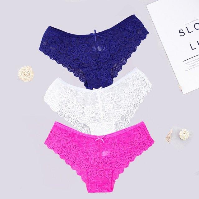 3pcs/lots Women Briefs Sexy Full Lace Panties - Puritific