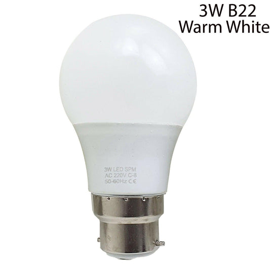 3W B22 Light Bulb Energy Saving Lamp Warm White Globe~1366-0