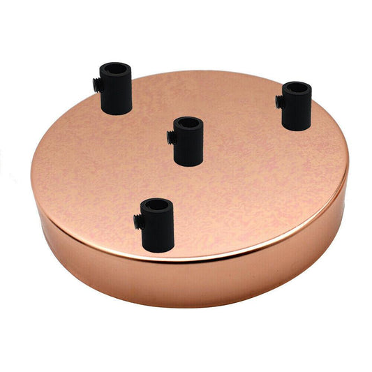 4 Outlet Rose Gold Metal Ceiling Rose 120x25mm~2807-0