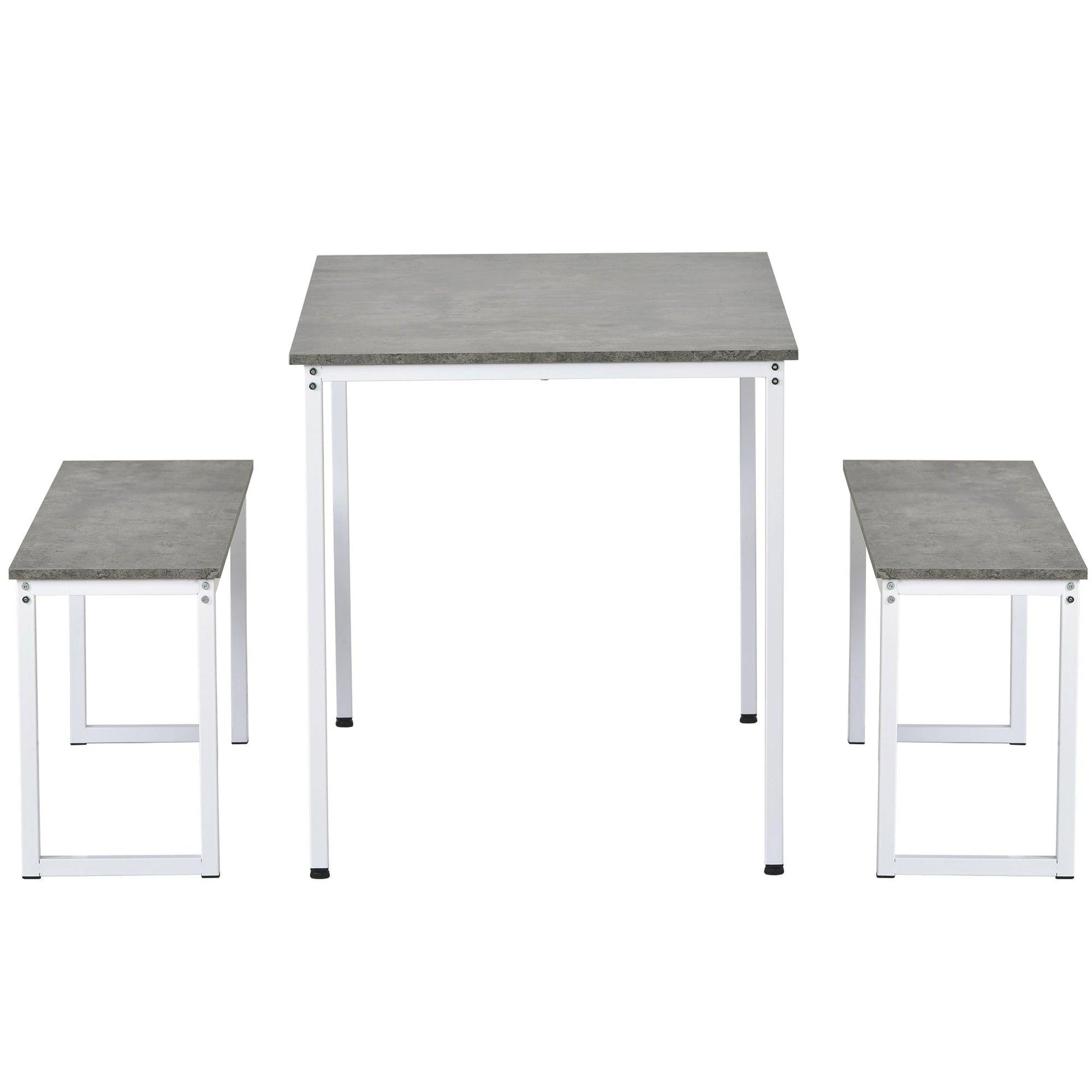 4-Person Space-Saving Dinette for Kitchen Patio Outdoor (grey+white） - Puritific