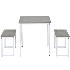 4-Person Space-Saving Dinette for Kitchen Patio Outdoor (grey+white） - Puritific