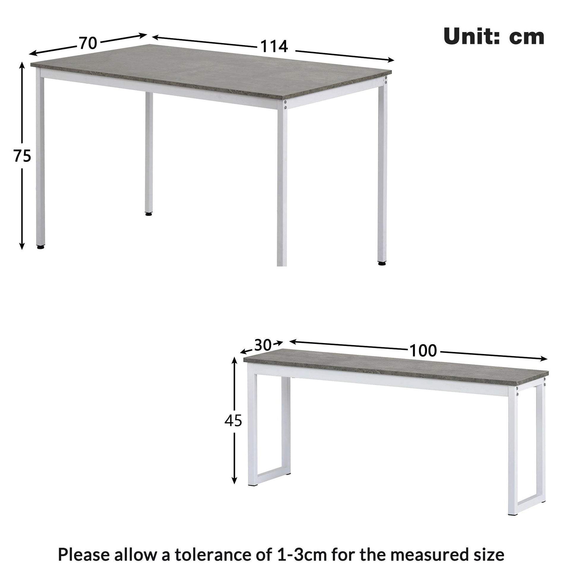 4-Person Space-Saving Dinette for Kitchen Patio Outdoor (grey+white） - Puritific