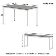 4-Person Space-Saving Dinette for Kitchen Patio Outdoor (grey+white） - Puritific