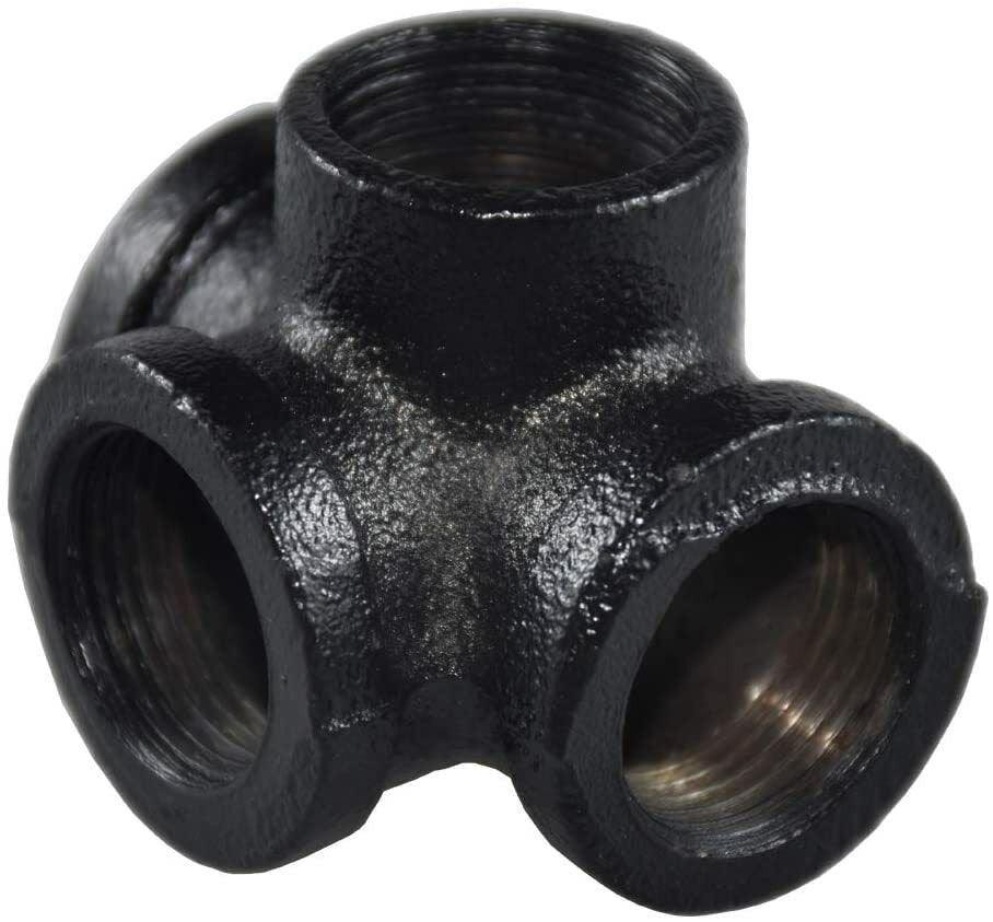 4 Way ¾ inch BSP Malleable Iron Black Painted Pipe Light Fittings & Accessories-DIY~4512-1