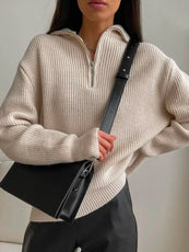 Turtleneck Zipper Sweater - Puritific