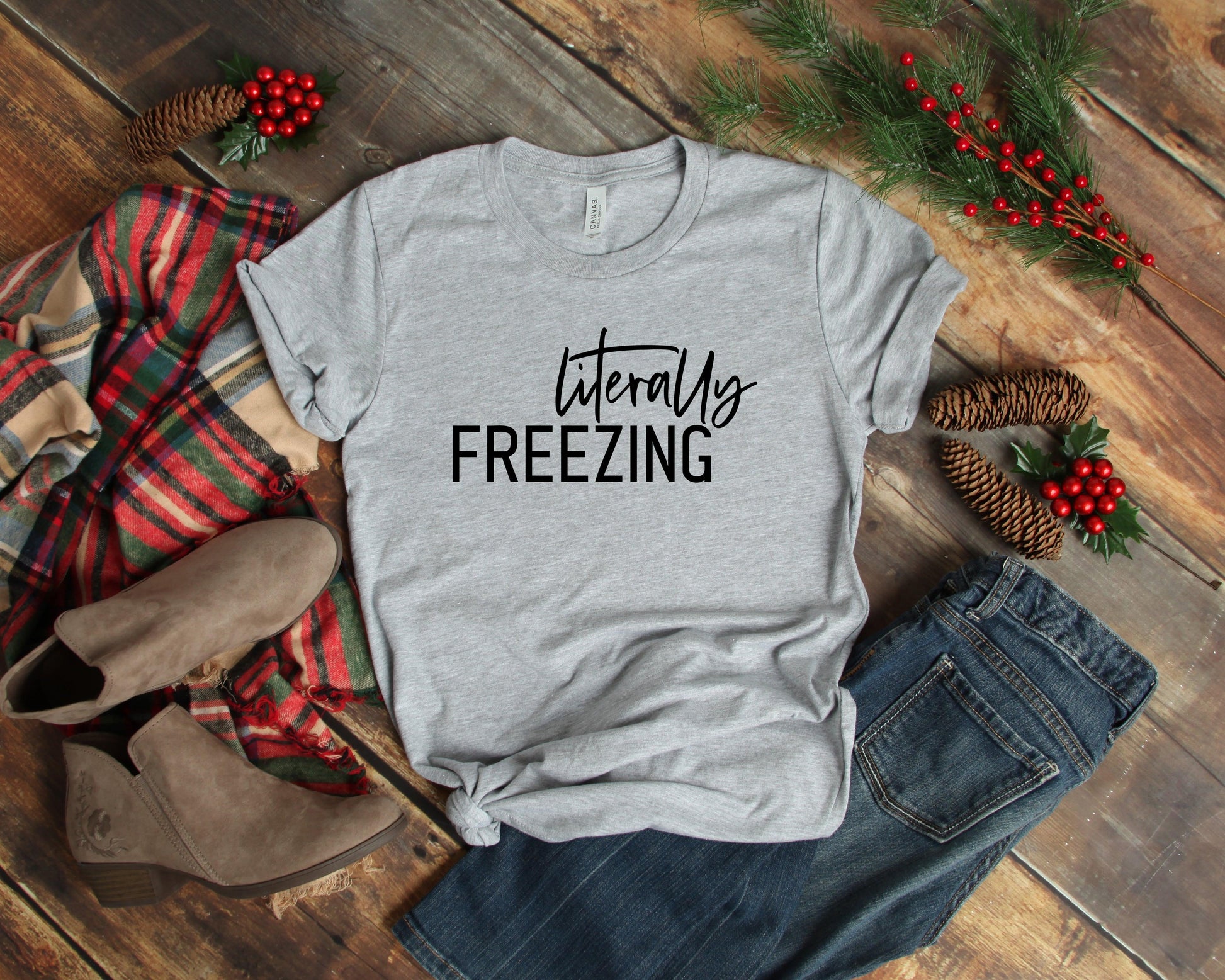 Literally Freezing Shirt, Christmas Shirt - Puritific