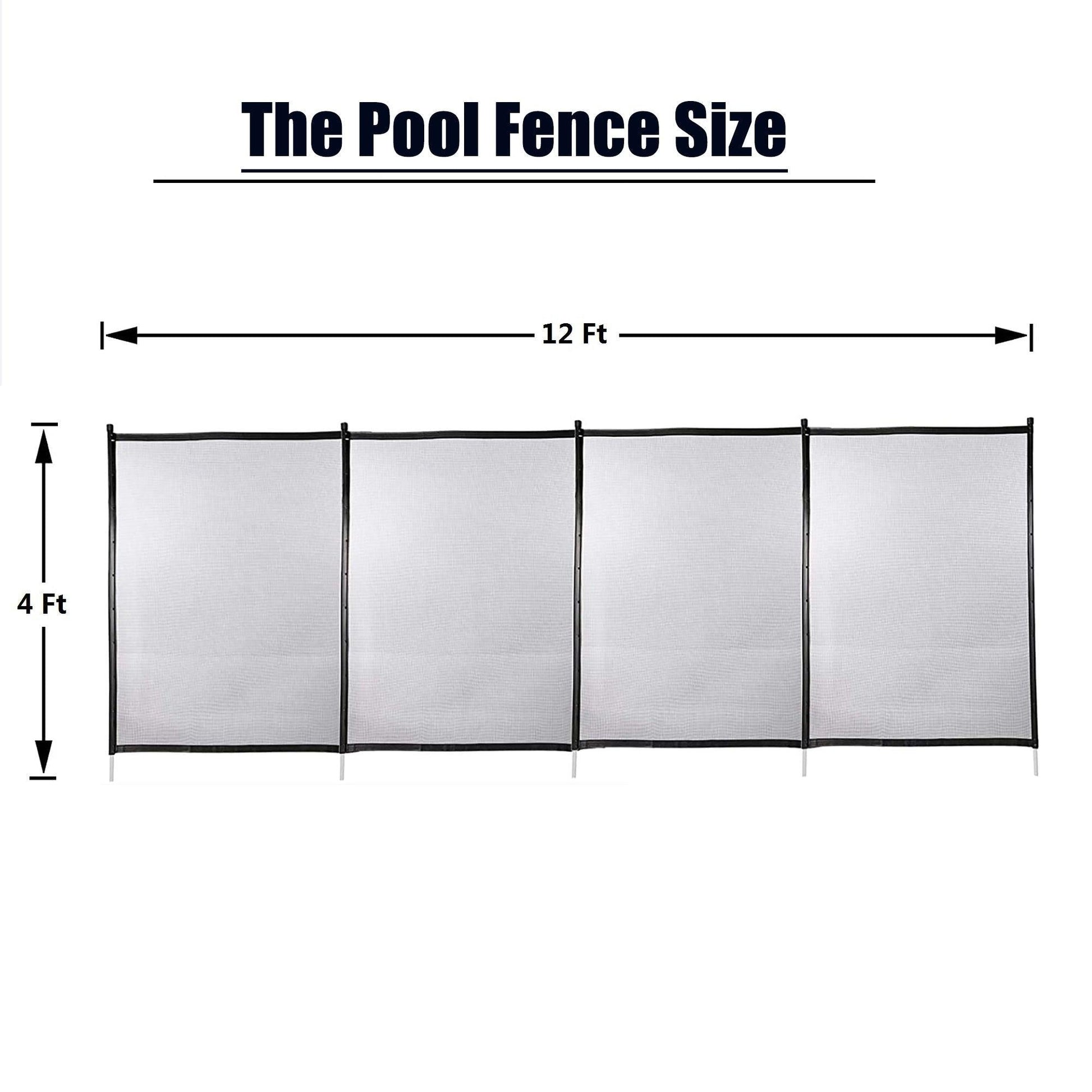 4x12 Ft Outdoor Pool Fence With Section Kit - Puritific