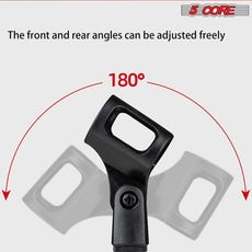 5 Core Desktop Microphone Stand, Upgraded Height Adjustable Table Mic Stand with Mic Clip MS RBS BOOM-11