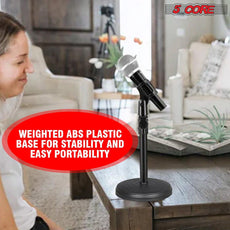 5 Core Desktop Microphone Stand, Upgraded Height Adjustable Table Mic Stand with Mic Clip MS RBS BOOM-4