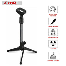 5 Core Microphone Stand Tripod Mic Stand Universal Adjustable Desk Microphone arm with Small Plastic Microphone Clip MS MINI TRI CH-2