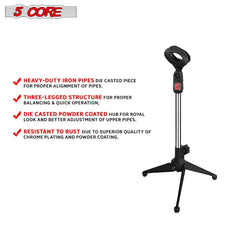 5 Core Microphone Stand Tripod Mic Stand Universal Adjustable Desk Microphone arm with Small Plastic Microphone Clip MS MINI TRI CH-6