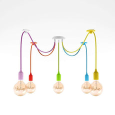 5 Head Spider shape Multiple Colour pendant Light Flex Swag Hook~4665-0