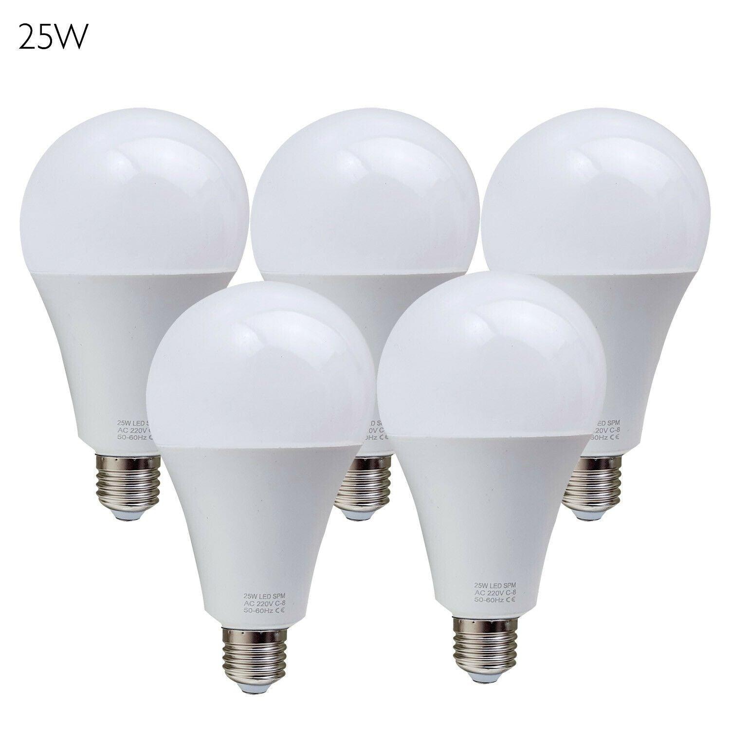 5 Pack A60 E27 Bulb Standard Base LED Light Bulbs 6000K Daylight White~1950-13