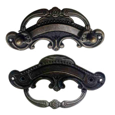 5 Pack Black Cast Iron Rustic Door Pull Handle Overall Length 90mm~2102-2