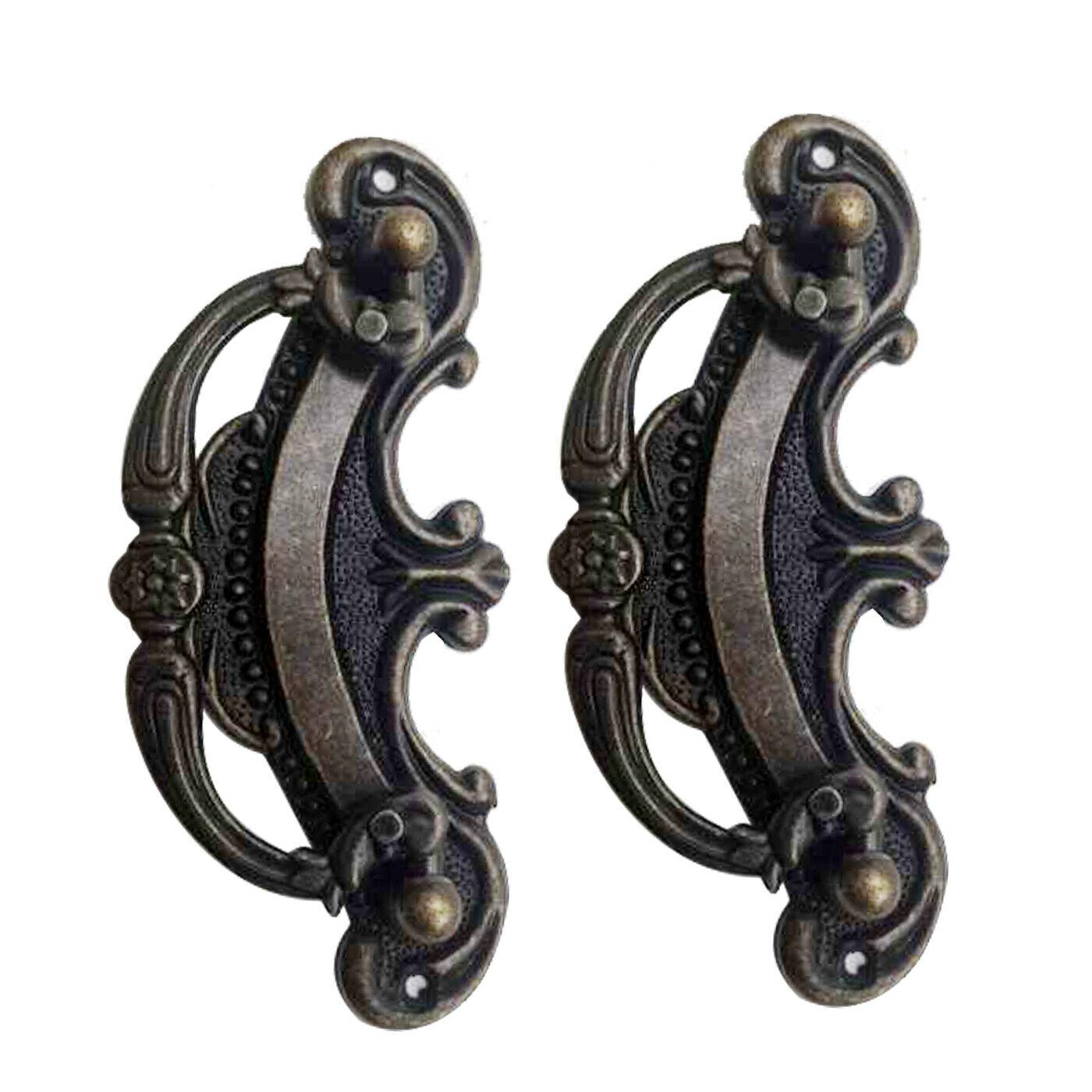 5 Pack Black Cast Iron Rustic Door Pull Handle Overall Length 90mm~2102-3