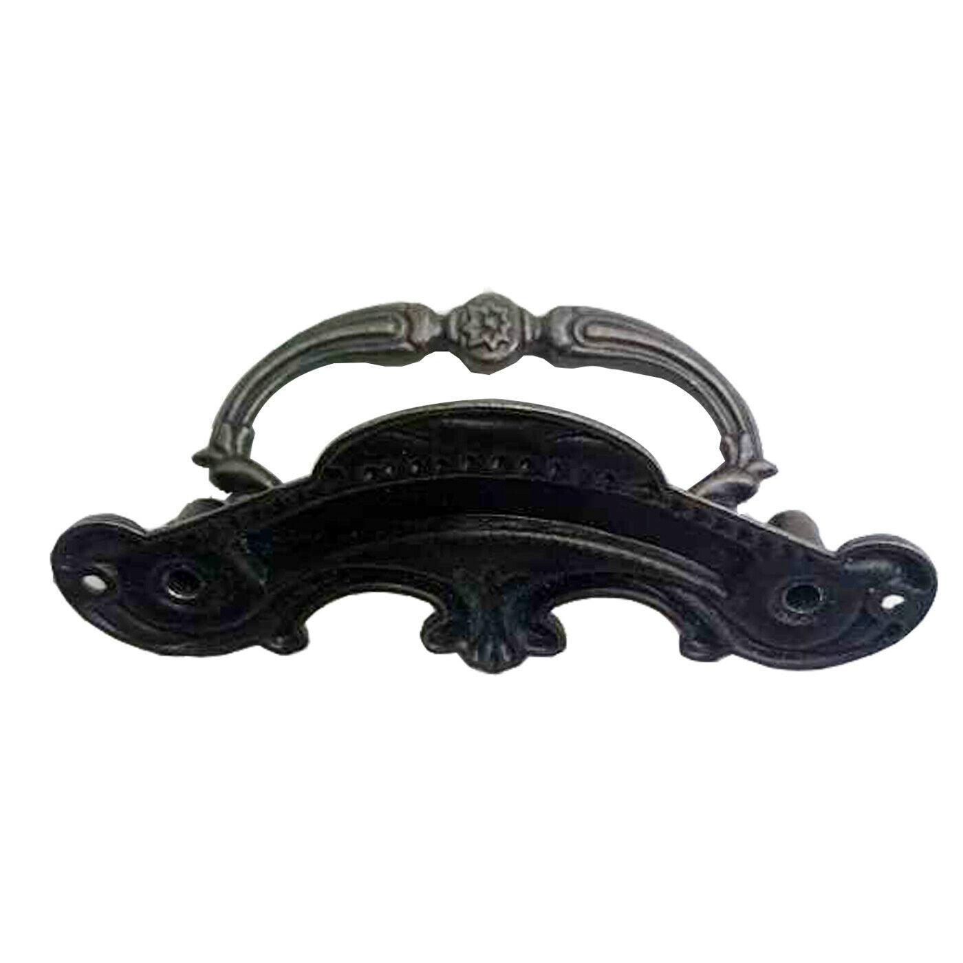 5 Pack Black Cast Iron Rustic Door Pull Handle Overall Length 90mm~2102-6