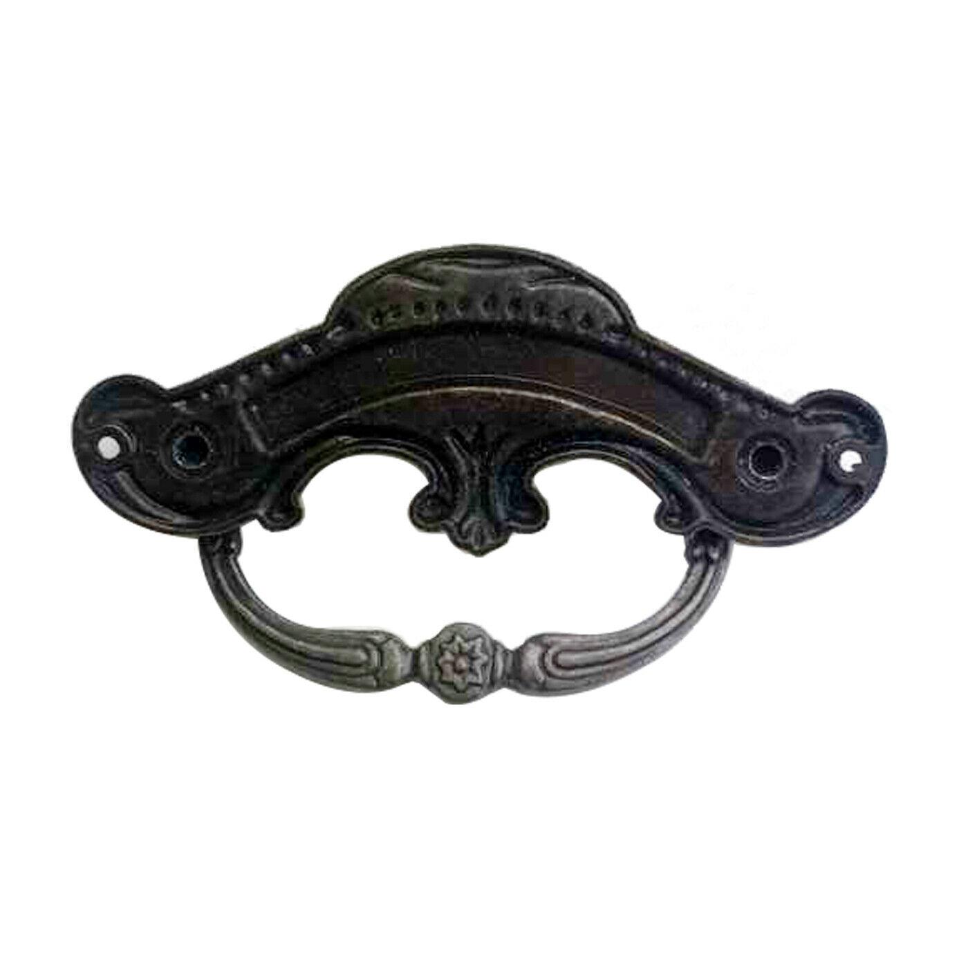 5 Pack Black Cast Iron Rustic Door Pull Handle Overall Length 90mm~2102-7