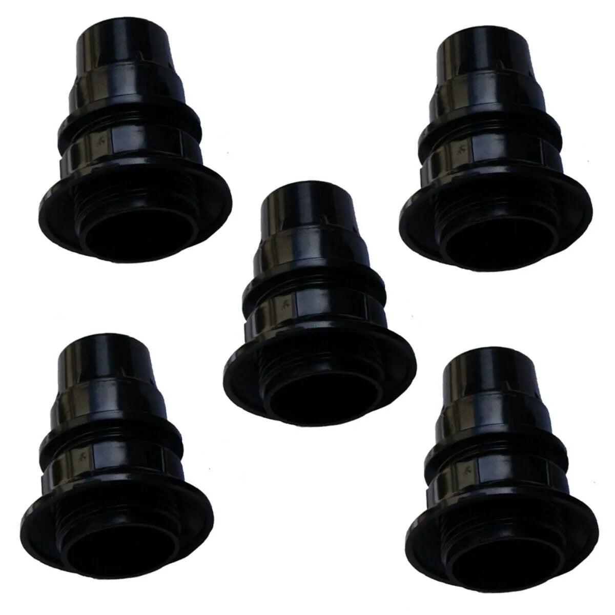 5 Pack E14 Socket Bulb Holder Edison Small Screw Black Plastic Lamp holder ~4359-0