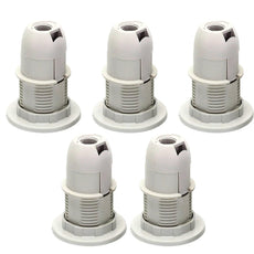 5 Pack E14 Socket Bulb Holder Edison Small Screw White Plastic Lamp holder~4362-0