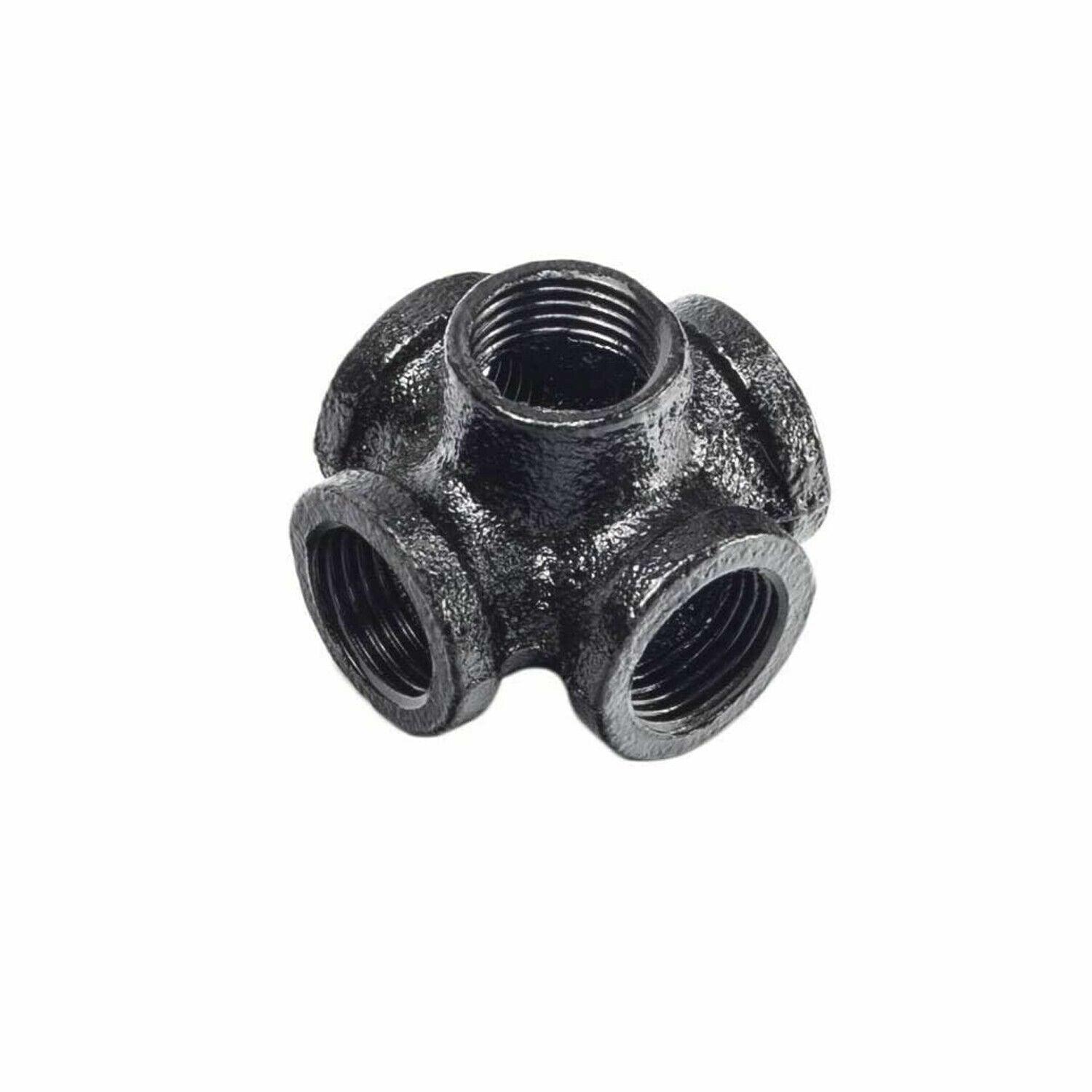 5 Way ¾ inch BSP Malleable Iron Black Painted Pipe Light Fittings & Accessories - DIY~4513-0